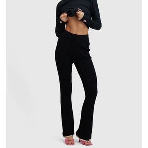 The Wolf Gang Juniper Ribbed Knit Pant - Noir